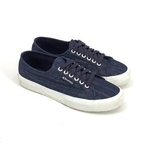 Superga - Denimshiny S00C1X0 Shiny Thread Blue Canvas Sneaker Size 6.5